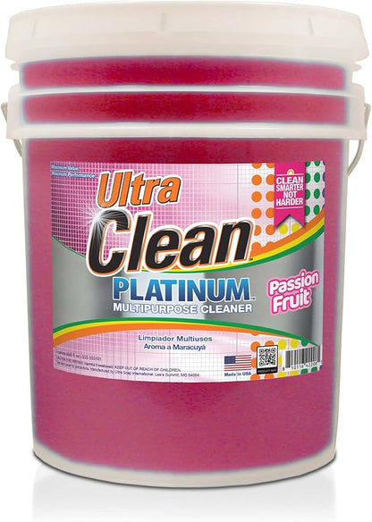 Ultra Clean Platinum Multipurpose Cleaner, Non-Abrasive and Bleach-Free, for Kitchen Counters, Bathroom Floors and Garage Spaces, Passion Fruit, 5 Gal