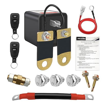 3/8" Side Post Remote Battery Disconnect Switch 12V Battery Kill Switch for Car Truck UTV ATV Marine On/Off 200/1000 AMP Heavy Duty Anti Theft Battery Cut/Shut Off Switch