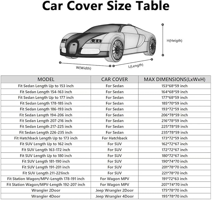 MORNYRAY Waterproof Car Cover All Weather Snowproof UV Protection Windproof Outdoor Full Truck Cover, Universal Fit for (All Black, Fit Truck Length 242-250 inch)