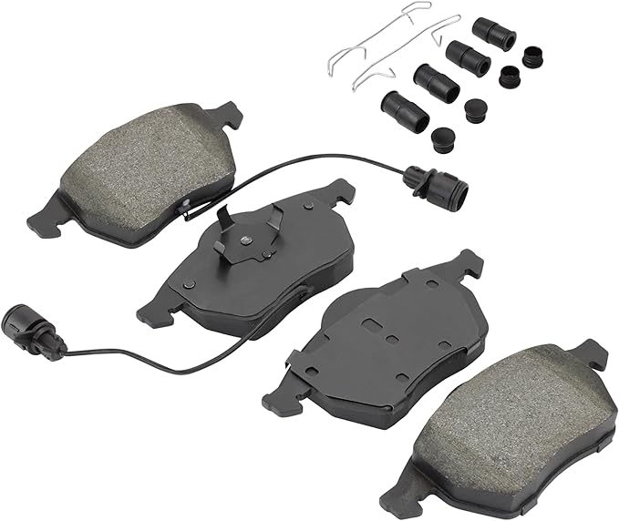 Premium Semi-Metallic Front Brake Pads (1001-0555M) Compatible with 1992-1999 Audi/Volkswagen (100/100 Quattro/A4/A4 Quattro/A6/A6 Quattro/Golf)