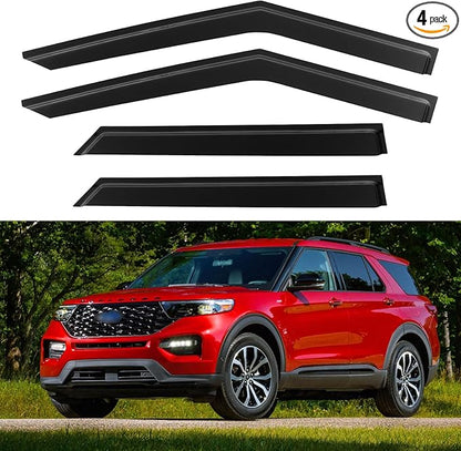 Window Visors Rain Guards for 2020-2025 Ford Explorer, Out-Channel Window Vent Wind Deflectors Visors Shades for 20-25 Explorer