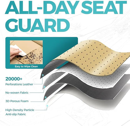 for Toyota Camry Seat Covers Hybrid XLE XSE 2018 2019 2020 2021 2022 2023 2024 - Custom Car Seat Cover Full Set, Waterproof Breathable Cushion Protector, Leather Seat Cover for Cars Beige