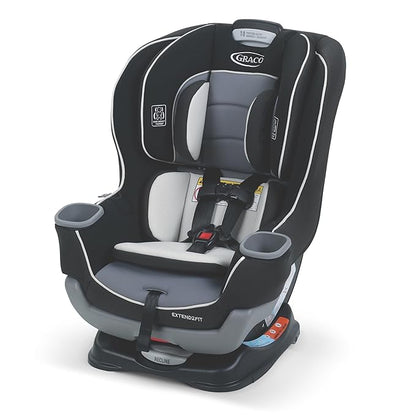 Graco Extend2Fit Convertible Baby Car Seat, Rear and Forward Facing, Adjustable Extension Panel for Extra Legroom, Gotham