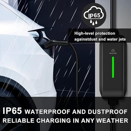 Best Volt Electric Vehicle Portable Charger for Tesla,ETL Certified,25ft Fast Charging, IP65 Waterproof, Compatible with Model 3/X/Y/Cyber Truck,No Adapter Needed (Nema 14-50 240V/40A, Black)