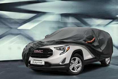 Kayme 7 Layers SUV Car Cover Custom Fit for GMC Terrain (2010-2025) Waterproof All Weather for Automobiles, Outdoor Full Cover Rain Sun UV Protection.Black