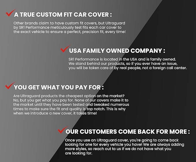 C5 Corvette Car Cover - Custom Fit Outdoor/Indoor Protection Ultraguard Plus 300 Denier Water Resistant - High End Fit for 1997-2004 C5, Z06, Convertible, Hardtop Corvettes (Gray/Black)