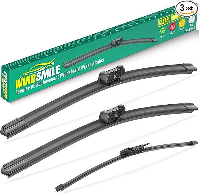 24" 20" 15" Windshield Wiper Blades Replacement for Porsche Macan 2015 2016 2017 2018 2019 2020 2021 2022 2023 2024 2025 Premium All Weather Front Rear Wipers Set - OEM Quality (Pack of 3)