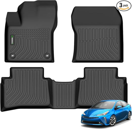 ANBINGO®-Floor Mats for Toyota Prius 2016-2022, Fits Toyota Prius Prime 2017-2021, (Not fit Prius C & Prius V) - All Weather Protection TPE Car Floor Liners 1st & 2nd Row Accessories Black