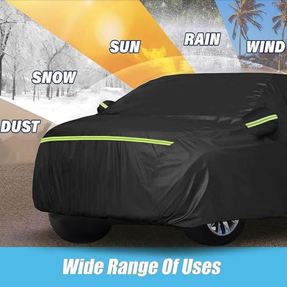 Waterproof Car Covers for 2007-2023 Chevy Suburban/GMC Yukon XL/Cadillac Escalade ESV(Black) 210T Custom 6 Layers Heavy Duty Waterproof All Weather Protection Outdoor