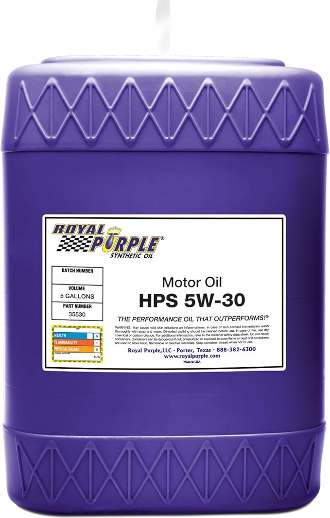 Royal Purple 35530 HPS 5W-30 High Performance Street Synthetic Motor Oil with Synerlec - 5 Gallon