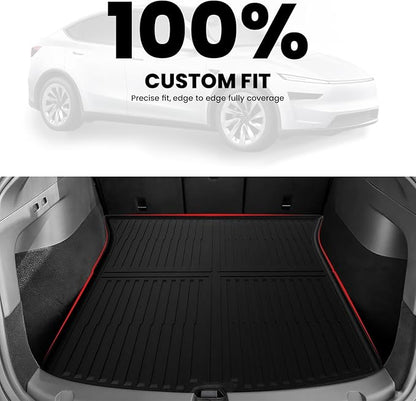 LASFIT Trunk Mats for Tesla Model Y Juniper 2025/2026 Cargo Liners Car Accessories, Custom Fit TPE All Weather Trunk Liners Frunk Rear Sub Trunk Mats Set 4PCS