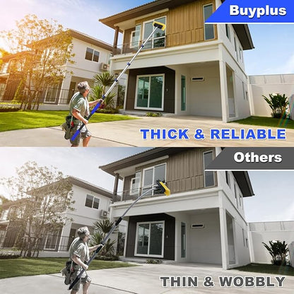 Buyplus Car Wash Brush with 20FT Long Handle, Car Brushes for Washing 12-Inch Soft Bristles with Aluminium Telescoping Pole for Scratch-Free Cleaning RV, House Siding, Floors, Solar Panels,Blue