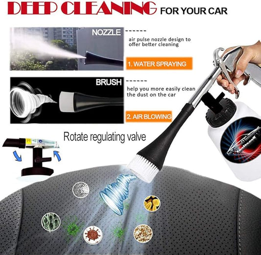 Car Interior Cleaner, Auto Detail Tools Car Detailing Kit(Needs Air Compressor) High Pressure Car Cleaning Gun Car Cleaning Kit for Vehicle Upholstery Carpet Seat