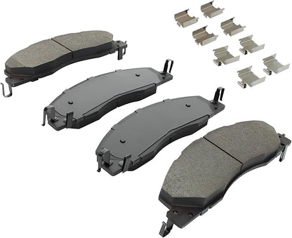 Premium Semi-Metallic Front Brake Pads (1001-1399M) Compatible with Dodge Ram 2500 2010-2009, Ram 3500 2010-2009, Ram 4000 2010, Ram 2500 2018-2011, 3500 2018-2011, 4000 2014-2011