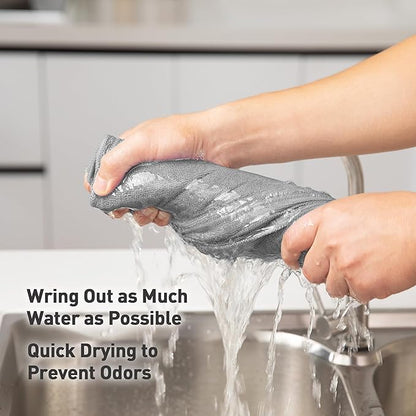 Gray Microfiber Cleaning Cloth 13"x13", Ultra Soft Absorbent Microfiber Cleaning Rags for Housekeeping Cleaning Supplies, Lint Free Reusable Cleaning Cloths for House Washable, Pack of 12
