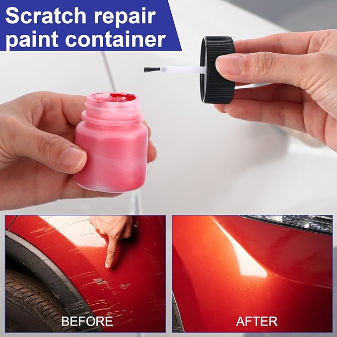Maxcheck 120 Pcs Empty Touch Up Paint Bottles Container 1oz 30ml Reusable Small Paint Bottles with Brush Applicator and Mixing Ball for Fix Chips Scratches Auto Car