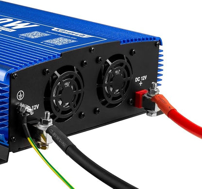 2000W Pure Sine Wave Inverter 12V DC to 110V AC Power Inverter for Home/Truck/RV/Camping/Boat/Off Grid Solar System Car Inverter with 3AC Outlets, 1 USB Port and APP Remote Control