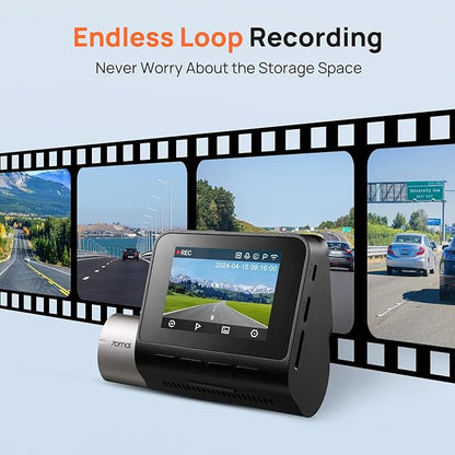 70mai Dash Cam Front and Rear A510,1944P+1080P with STARVIS 2 IMX675 and 64GB Card, Dash Camera for Cars, 4G LTE Support, ADAS, Built-in GPS WiFi, APP Control, HDR, 24H Parking Mode, Loop Recording