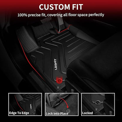 LASFIT Floor Mats Fit for Lexus NX NX200t NX300 NX300h 2021-2015 All Weather Floor Liners Custom Fit for Lexus NX All Models 2021 2020 2019 2018 2017 2016 2015 TPE Car Mats,Front and Rear Mats,Black