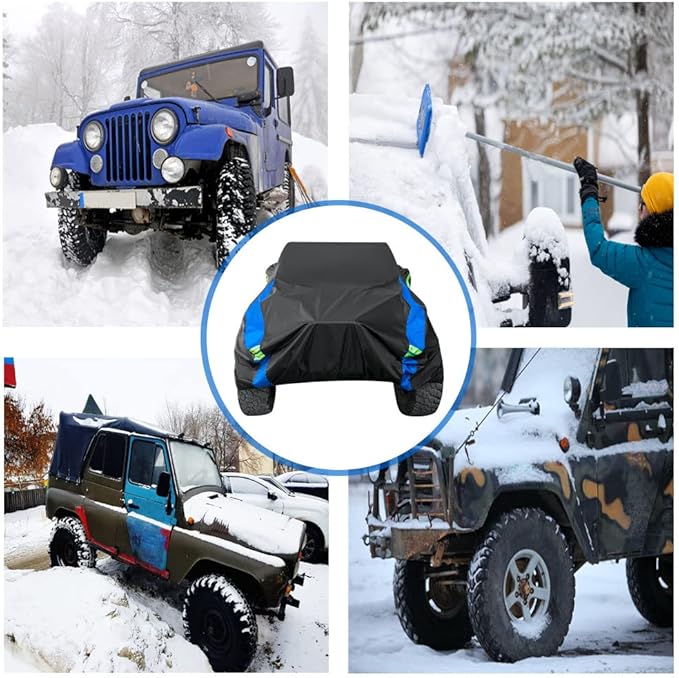 Avecrew for Jeep Wrangler Cover Waterproof 4 Door, All Weather for Jeep Rain Cover for Automobiles, Outdoor Full Exterior for Jeep Covers Fits JK JL TJ YJ CJ