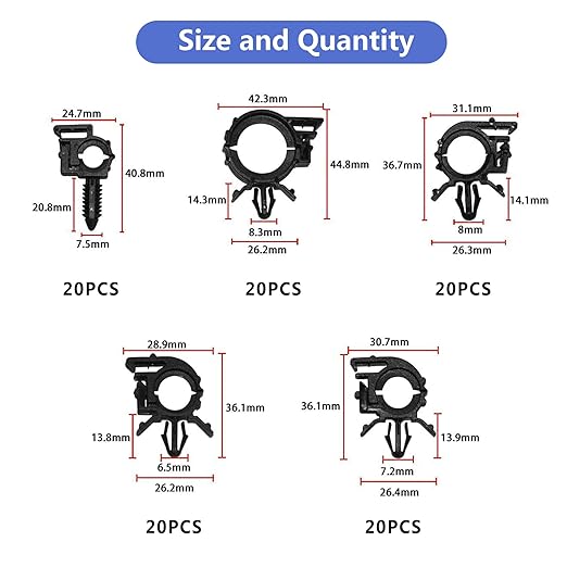 150pcs Wire Loom Clips Car Automotive Harness Routing Clips Assortment Kits - 10 Different Sizes Automotive Wire Routing Clips Replacement Auto Parts for Honda GM Mazda Jeep Wrangler Ford