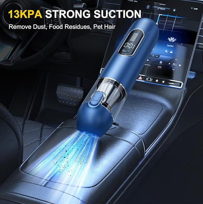 Car Cordless Handheld Vacuum, 13000PA Suction, 4-in-1 Blow & Suction, Rechargeable, for Car, Home, Pet, Office