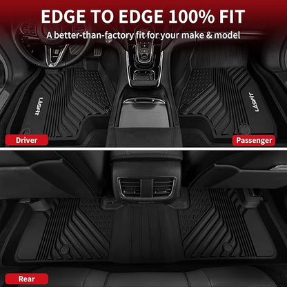 LASFIT Floor Mats for Acura RDX (2019-2025) All Weather Floor Liner TPE Custom Fit 1st & 2nd Row Rubber Car Mats for Acura RDX Automotive Accessories, Black, Tasteless, Durable and Easy to Clean