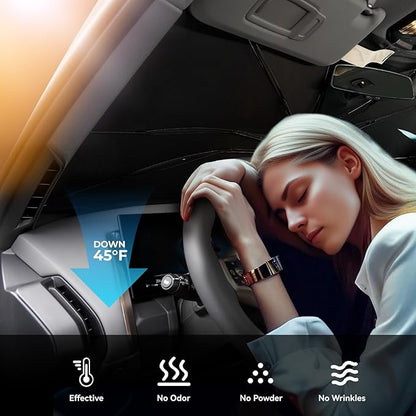 2025 Upgraded for BMW X3 Sunshade, Portable Foldable Sunshade Accessories, [Nano Ice Crystals Coating] UV Protection, Keeps Interior Cool (for BMW X3 2025)
