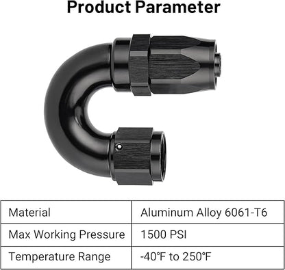 EVIL ENERGY 8AN 180 Degree One Piece Full Flow Hose End Fitting Swivel For CPE Braided Hose