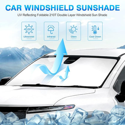 KUST Windshield Sun Shade for 2024 2025 2026 Chevrolet Silverado EV/Chevy Silverado EV/GMC Sierra EV Custom Fit Sunshade Window Sun Visor Protector Foldable Blocks UV Rays Keep Your Car Cooler