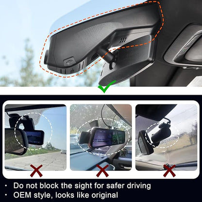 4K Dash Cam Custom fit for GMC Yukon, Yukon XL 2021-2022 (Model B), SLE SLT AT4 Denali, Integrated OEM Look, UHD 2160P Video, WiFi & App, G-Sensor, Loop Recording, Easy to Install, 128GB Card