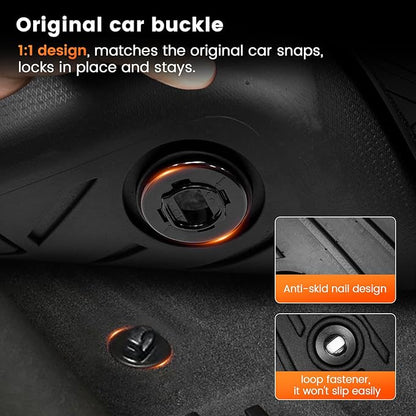 KMF Custom Fit Floor Mats for Toyota 4Runner 2025 (NOT for Hybrid) Accessories, 5 Seats All Weather TPE Waterproof Car Floor Liners - Front & Rear 2 Row, Anti-Slip Deep Grooves 4Runner Car Mats