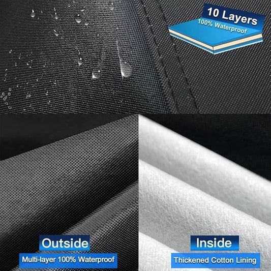 10 Layers Car Cover Custom Fit for Ford Mustang, Shelby, GT350, GT500 (1964-2024) Waterproof All Weather for Automobiles, Outdoor Full Cover Sun UV Rain Protection.Black