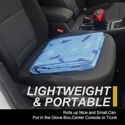 Back Seat Cover for Car Trucks Van SUV,Waterproof Rear Bench Towel Seat Covers for Dogs and Kids,Automotive Backseat Protector (Blue Marbling)