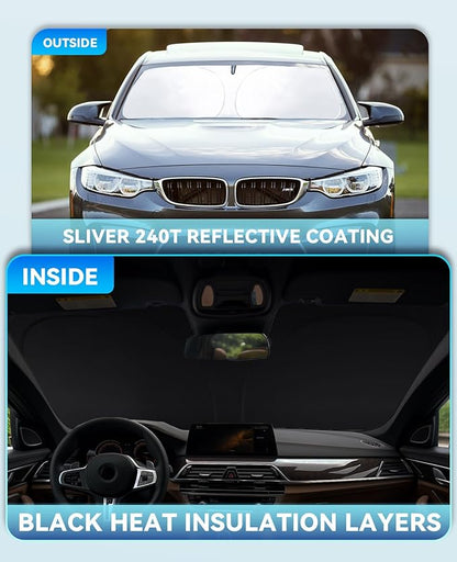 Sun Shade for Forester Windshield Sunshades for Forester 2019-2022 2023 2024 2025 Windshield Cover Front Window Shields Car Interior Accessories Upgrade Sun Visor Protector Blocks UV Rays