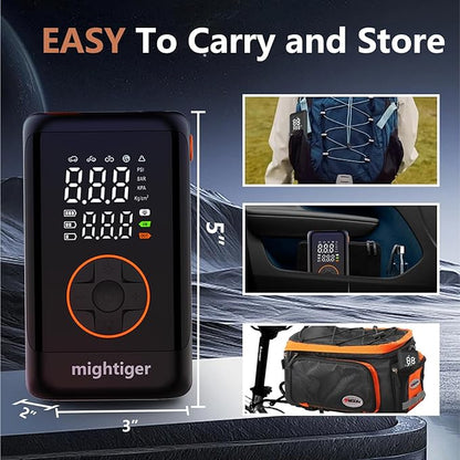 Tire Inflator Portable with Air Release Valve Mini Air Compressor Cordless with Cigarette Lighter with Digital Pressure Gauge can Preset Tire Pressure Auto Shut off SOS Light 150PSI for Cars