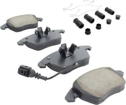Premium Ceramic Front Brake Pads (1001-1107C) Compatible with 2005-2019 Audi/Volkswagen (A3 Quattro/Beetle/GLI/Golf/Golf SportWagen/GTI/Ibiza/Jetta/Passat/Rabbit/TT & More)
