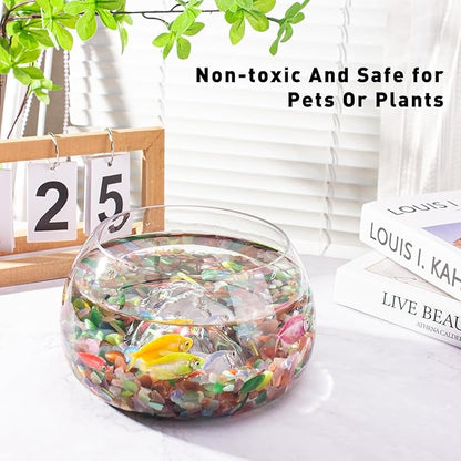 0.88 LB Cat Eye Stones for Aquarium, Polished Aquarium Fish Tank Gravel Rocks Pebbles Crushed Tumbled Stone Chips for Garden|Vase Filler|Fish Turtle Tank Decorations