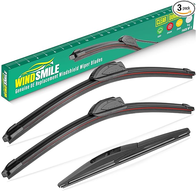 24" 21" 10" Windshield Wiper Blades Replacement for Mitsubishi Outlander Sport 2011-2024 Premium All Weather Front Rear Wipers Set - OEM Quality (Pack of 3)