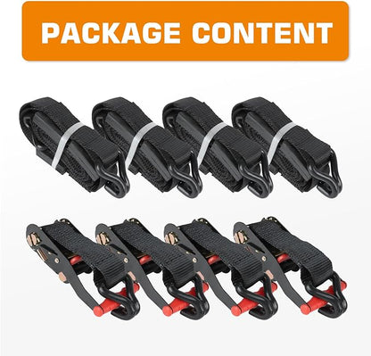 Kingfun Heavy Duty Car Tie Down Straps for Trailers 4 Pack - 2" x 120" Tire Straps with 10,000 lbs Break Strength, Secure Wheel Strap for Car Hauler, Truck, SUV, and Utility Trailers