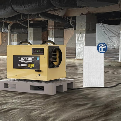 ALORAIR 120 PPD Commercial Dehumidifier, with Drain Hose for Crawl Spaces, Basements, Industry Water Damage Unit, cETL Listed, Compact, Auto Defrost Crawlspaces Dehumidifiers, Gold