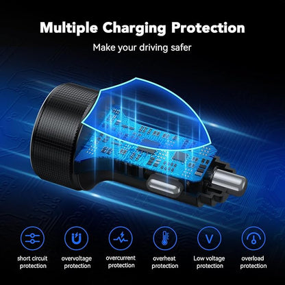 iPhone 16/15 Car Charger Adapter, 78W 4 Port USB C Car Charger with Voltmeter Fast Charging for iPhone 16 Pro/15/14/13, Samsung Galaxy, iPad