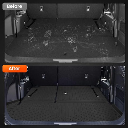 KMF Cargo Liner for 2025 Toyota Highlander 7 Seats 2020-2024 with Backrest Mat,All Weather Liners TPE Odorless Cargo Mat,Backrest Mat Protector Highlander Accessories