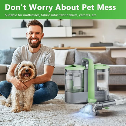 Carpet Cleaner Machine, 18Kpa Portable Carpet Spot and Upholstery Cleaner, 500W Powerful Suction Deep Couch Cleaner Machine with Handle for Pet Stains, Sofa, Car Seat, Furniture