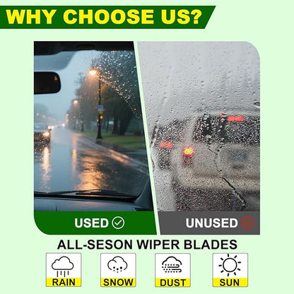 QUALITY 28in + 17in Premium All-Season Windshield Wiper Blades for Original Equipment Replacement(Set of 2)