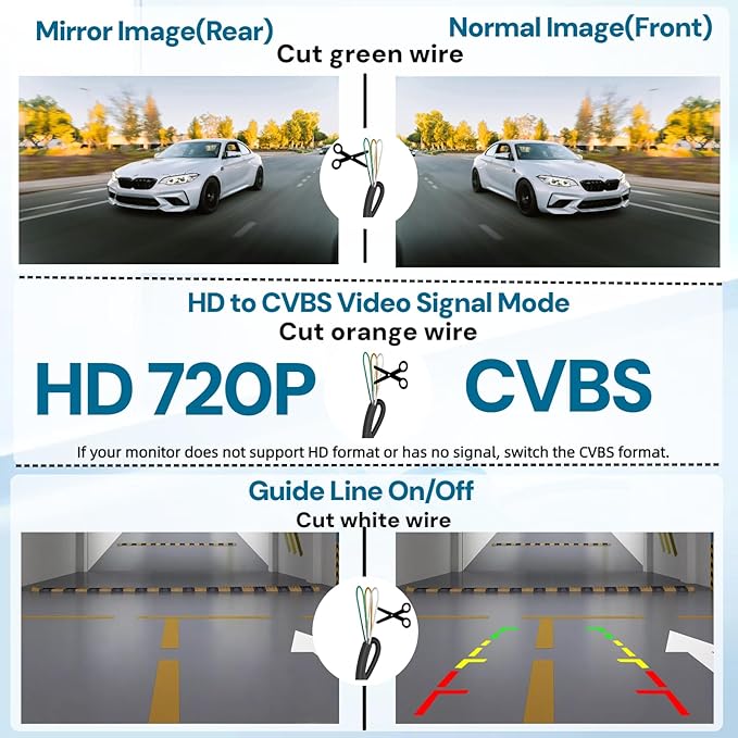 X1P HD Backup Camera License Plate Rear View Camera for Car, IP69 Waterproof Cámaras de Reversa para Autos with Clear Night Vision, Wide View Angle Universal Camera for Truck SUV RV Pickup