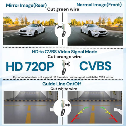 X1P HD Backup Camera License Plate Rear View Camera for Car, IP69 Waterproof Cámaras de Reversa para Autos with Clear Night Vision, Wide View Angle Universal Camera for Truck SUV RV Pickup