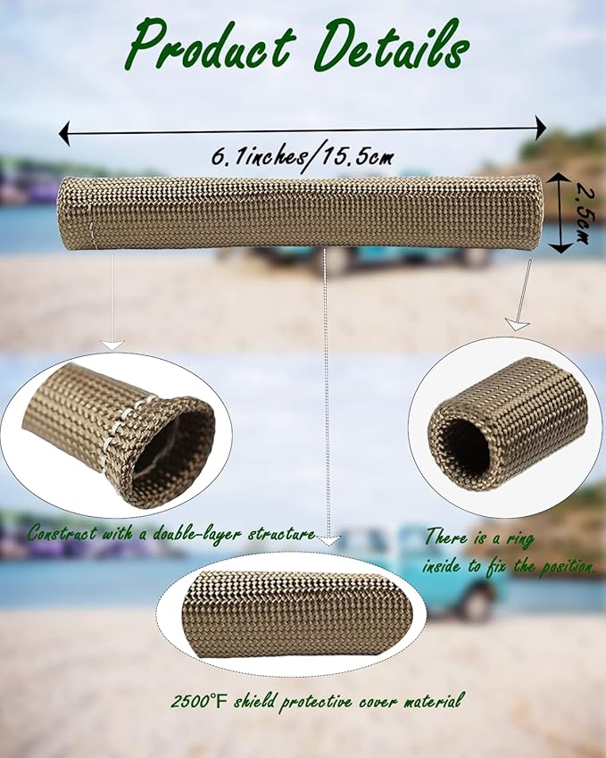Spark Plug Wire Heat Shield - 8 PCS 2500° Spark Plug Wire Boots Protector, 6 Inches Spark Plug Heat Sleeve Protection Cover Replacement for LS1 / LS2 SBC BBC 350 454 Car Truck, Titanium