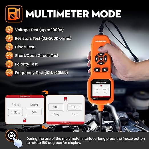 Power Circuit Probe Tool, Automotive Circuit Tester, 12-24V Electrical Short Open Breaker Circuit Finder, AC DC Voltage Trailer Relay Fuse Test