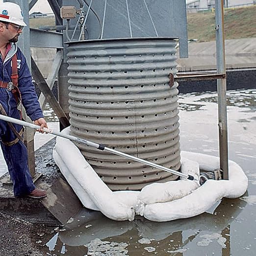 PIG Oil Boom - Oil-Only Absorbent Boom - 2 Pack - 8" x 10' Boom - Absorbs up to 12 gallons per Boom - BOM400